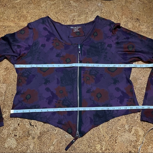 Ultimate Mik’s Floral 2 Way Zip Cardigan Top Sz XL - Picture 10 of 15